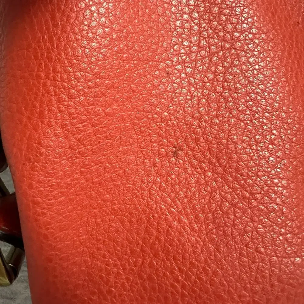 Vintage Nine West Backpack Bag‎ PVC Vegan Faux Leather Orange 90's Pebbled
